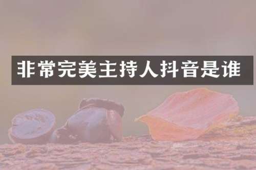 非常完美主持人抖音是谁