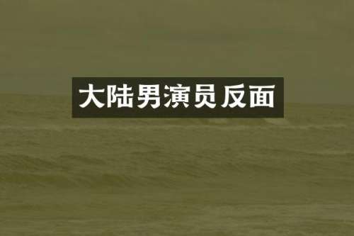 大陆男演员反面