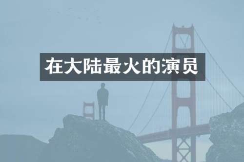 在大陆最火的演员