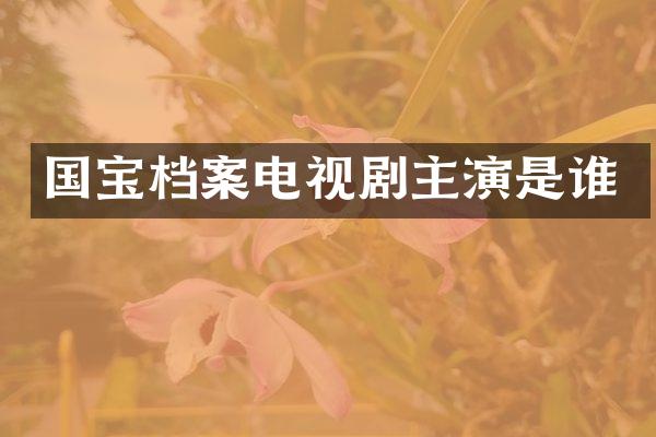 国宝档案电视剧主演是谁