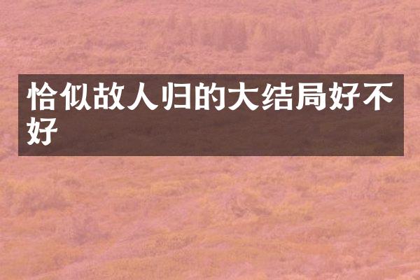 恰似故人归的大结局好不好
