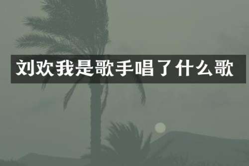 刘欢我是歌手唱了什么歌