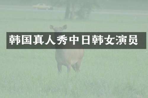 韩国真人秀中日韩女演员