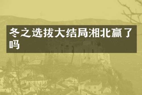 冬之选拔大结局湘北赢了吗