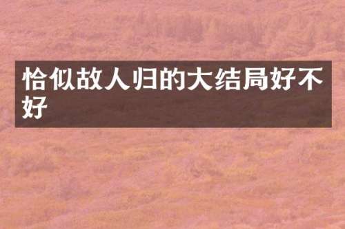 恰似故人归的大结局好不好