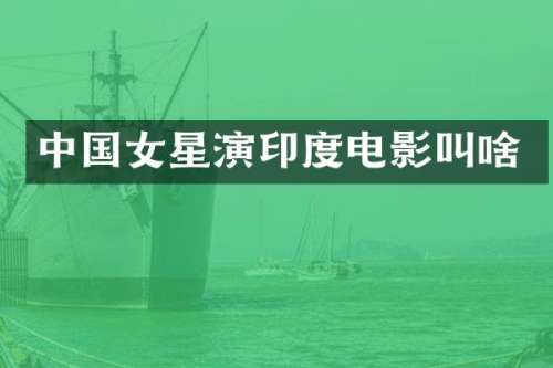 中国女星演印度电影叫啥