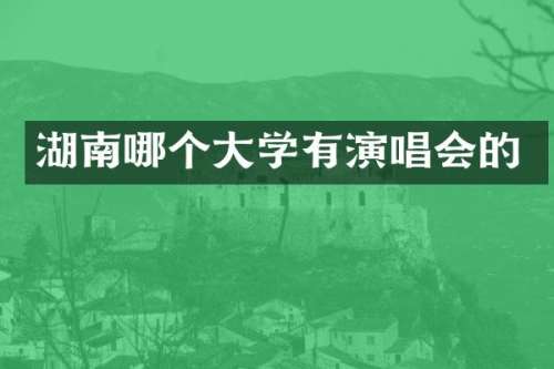 湖南哪个大学有演唱会的