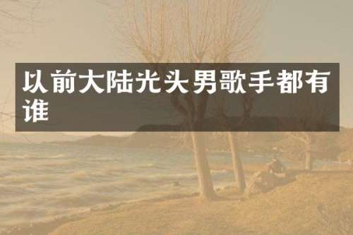 以前大陆光头男歌手都有谁