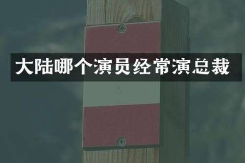 大陆哪个演员经常演总裁