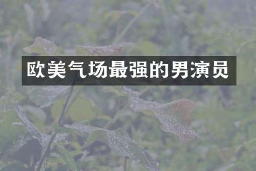 欧美气场最强的男演员