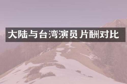 大陆与台湾演员片酬对比