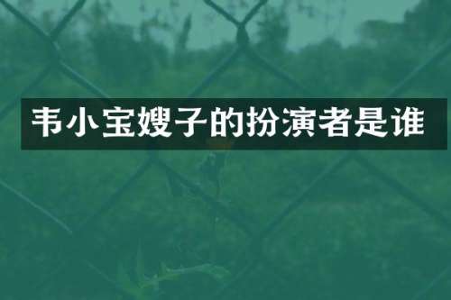 韦小宝嫂子的扮演者是谁