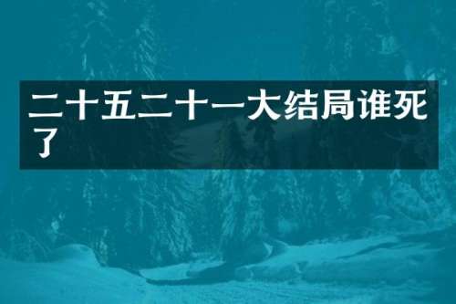 二十五二十一大结局谁死了