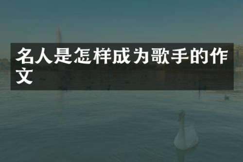 名人是怎样成为歌手的作文