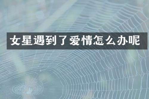 女星遇到了爱情怎么办呢