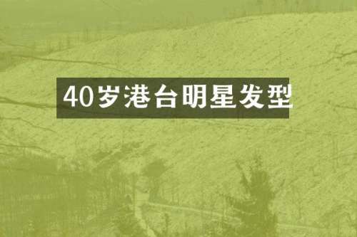 40岁港台明星发型
