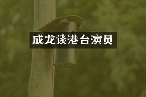 成龙谈港台演员