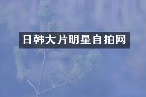 日韩大片明星自拍网