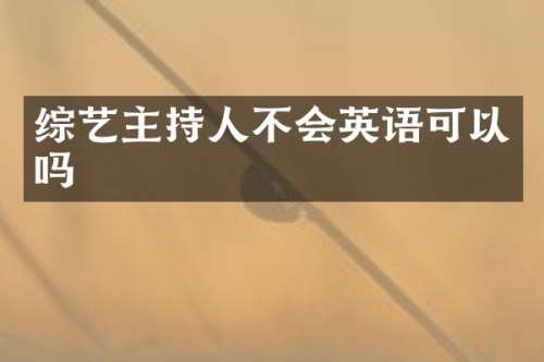 综艺主持人不会英语可以吗