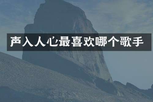 声入人心最喜欢哪个歌手
