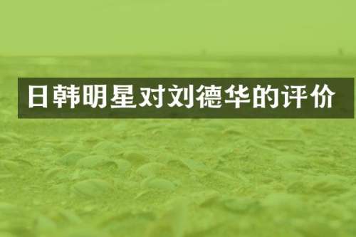 日韩明星对刘德华的评价