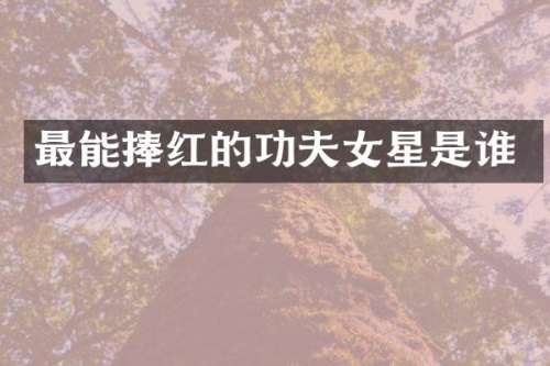最能捧红的功夫女星是谁