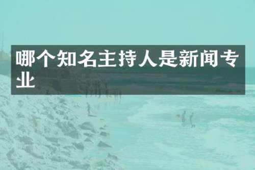 哪个知名主持人是新闻专业