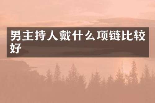 男主持人戴什么项链比较好