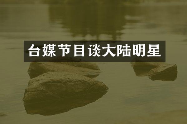 台媒节目谈大陆明星
