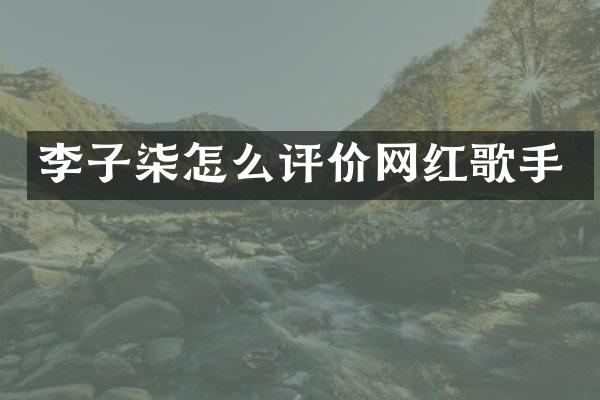 李子柒怎么评价网红歌手