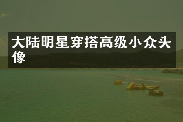 大陆明星穿搭高级小众头像