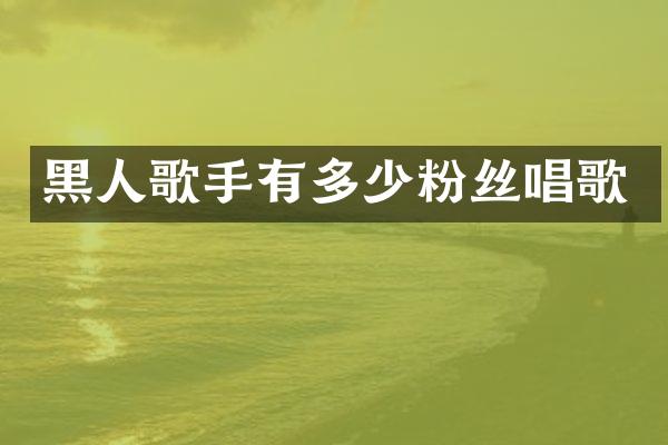 黑人歌手有多少粉丝唱歌