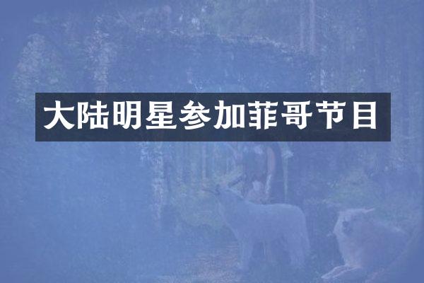 大陆明星参加菲哥节目
