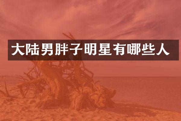 大陆男胖子明星有哪些人