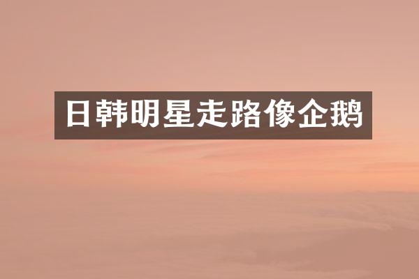 日韩明星走路像企鹅