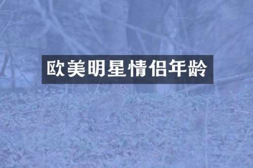 欧美明星情侣年龄