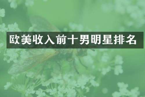 欧美收入前十男明星排名