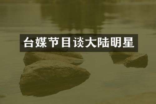 台媒节目谈大陆明星