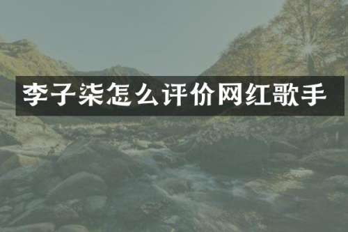 李子柒怎么评价网红歌手