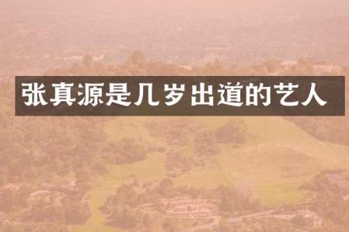 张真源是几岁出道的艺人
