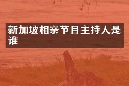 新加坡相亲节目主持人是谁