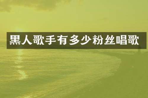 黑人歌手有多少粉丝唱歌