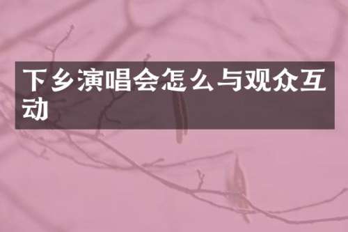 下乡演唱会怎么与观众互动