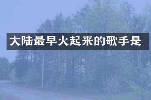 大陆最早火起来的歌手是