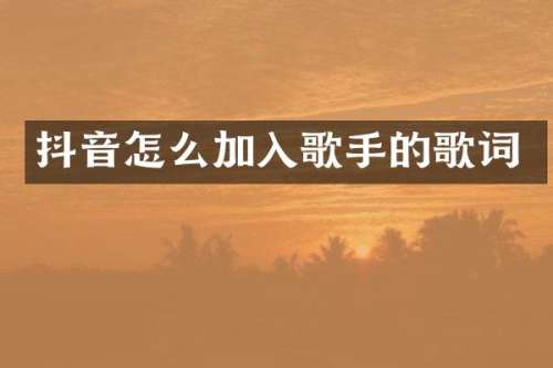 抖音怎么加入歌手的歌词