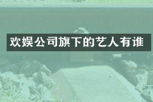 欢娱公司旗下的艺人有谁