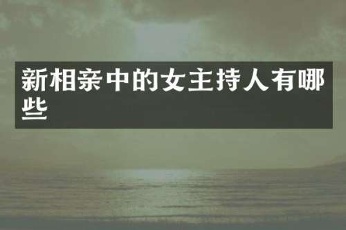 新相亲中的女主持人有哪些