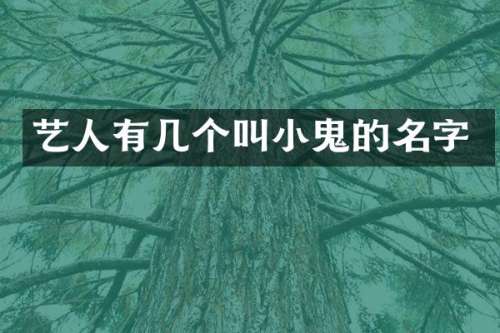 艺人有几个叫小鬼的名字