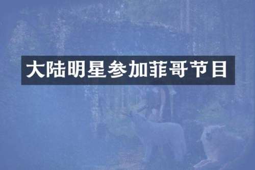 大陆明星参加菲哥节目
