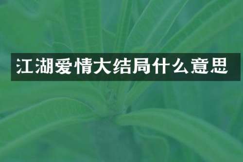 江湖爱情大结局什么意思